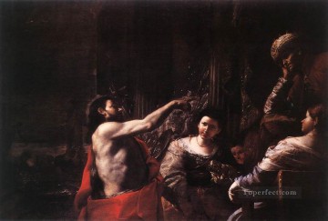 Mattia Preti Painting - San Juan Bautista ante Herodes Barroco Mattia Preti